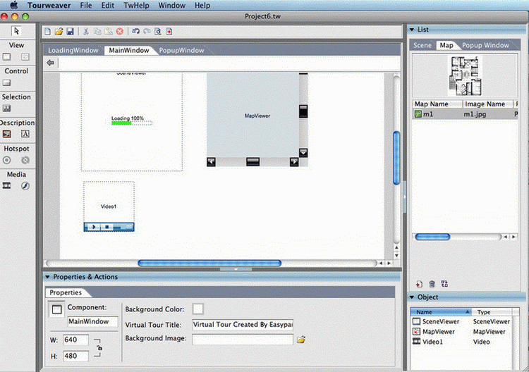 Screenshot vom Programm: Tourweaver Mac Starter